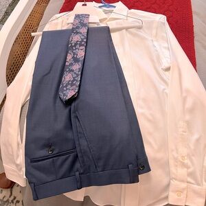 Men’s wedding outfit. Tommy Hilfiger pant Michael Kors shirt Floral tie